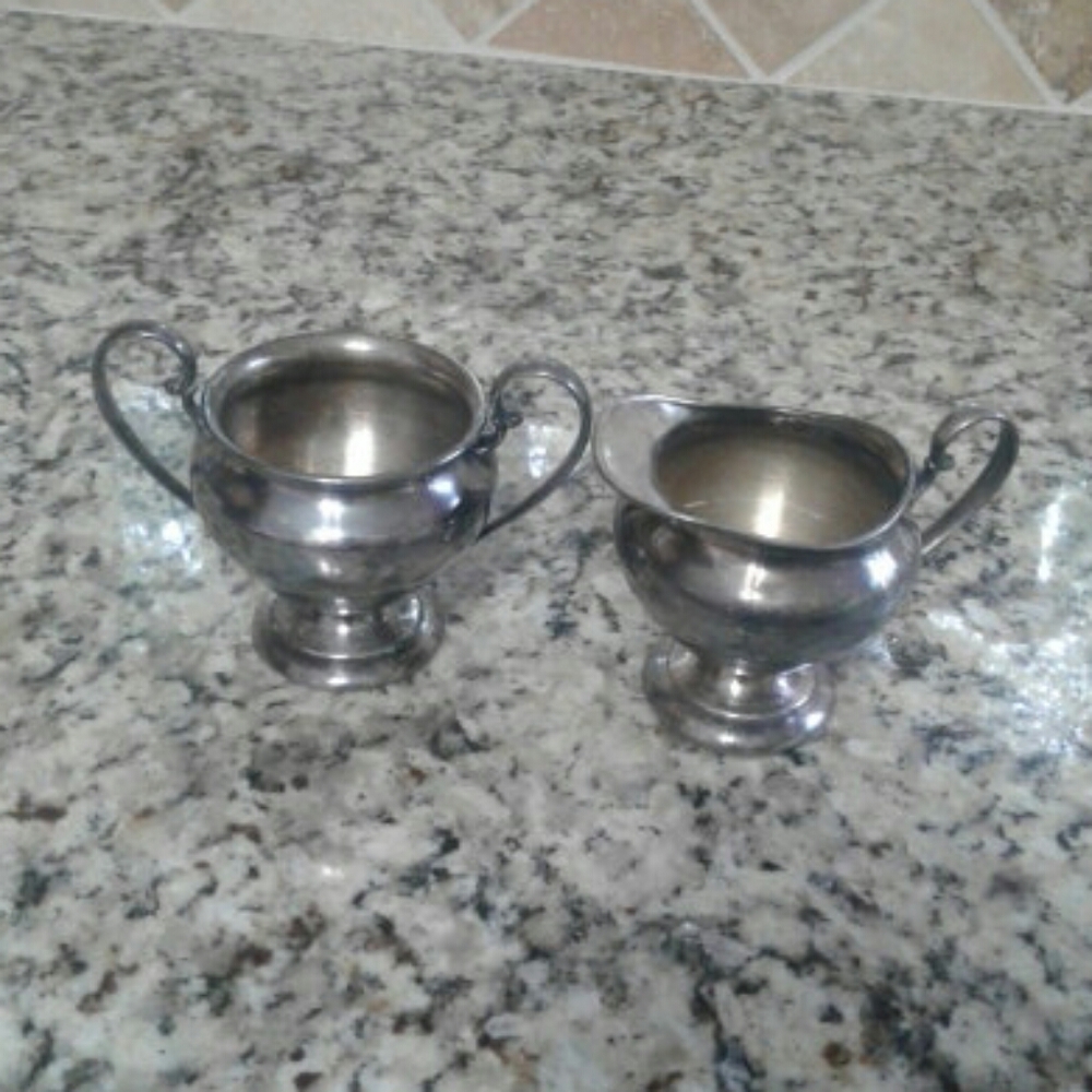 FORBES silver plated sugar and creamer set